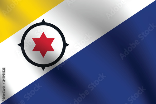 Caribisch Nederland flag official colors and proportion digital vector illustration. Pleated flag.