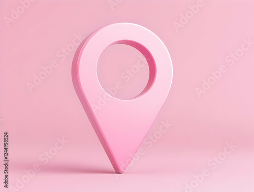 3D Pink Location Pin Icon S...