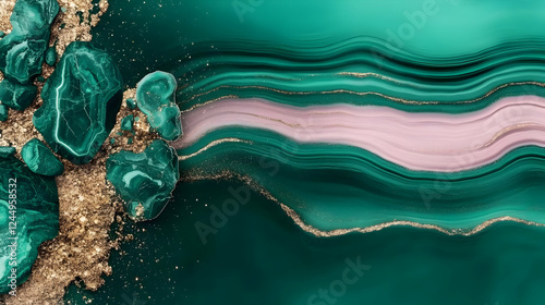 Abstract Emerald Green and ...