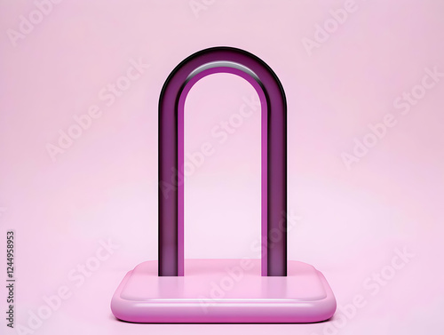 3D Archway Stands on Pink P...