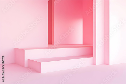 3D Pink Architectural Backg...