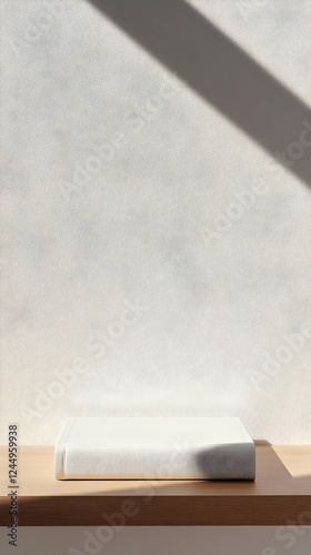 White Book Rests on Wooden ...