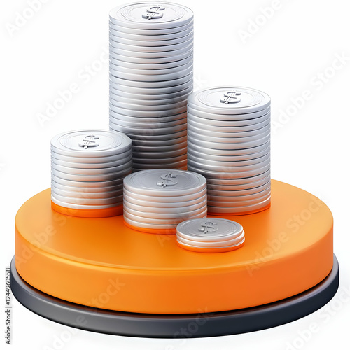Silver Dollar Coin Stacks S...