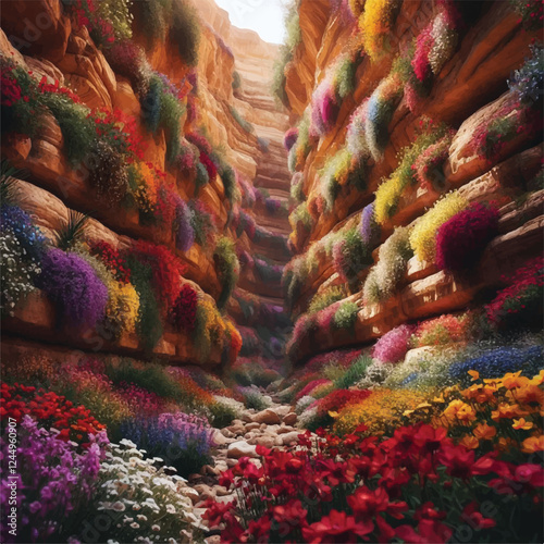 Landscape flower grow in natural