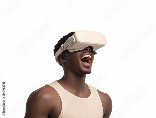 Excited Man Enjoys Immersiv...