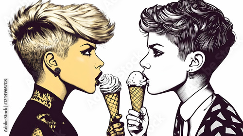 Two Stylish Individuals Ind...