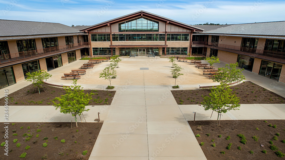 Fototapeta premium Modern Educational Campus with Central Courtyard 