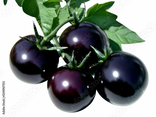 Four Glossy Dark Purple Tom...