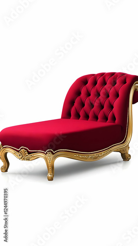 Elegant Red Chaise Lounge w...