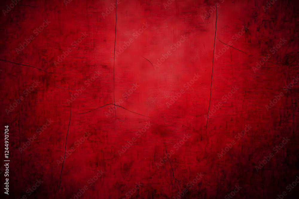 Obraz premium Red Cracked Paint Texture Background Creates a Distressed and Rustic Look with Cracks and Texture
