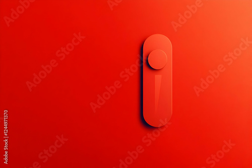 3D Red Abstract Shape with ...