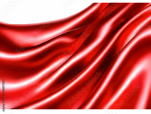 Red Satin Fabric Flows Grac...