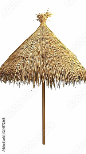 A Straw Beach Umbrella Stan...