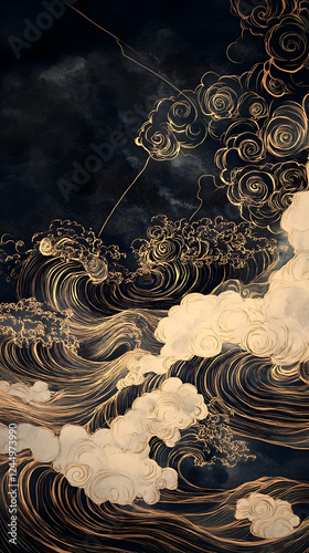 Golden Waves Crash Against ...