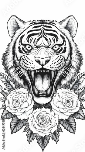 Roaring Tiger Illustration ...