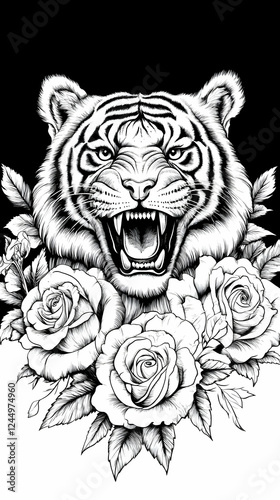 Roaring Tiger Illustration ...