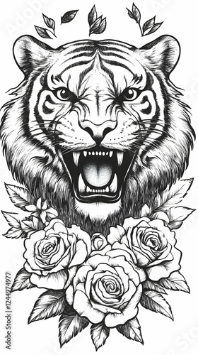 Roaring Tiger Illustration ...