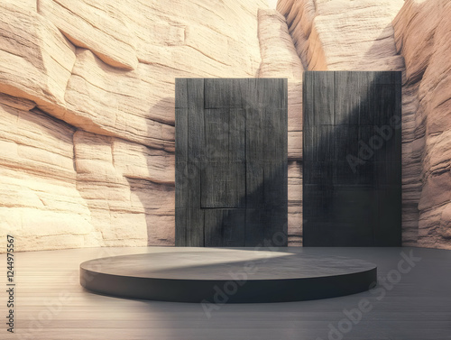 3D Rendered Empty Podium wi...