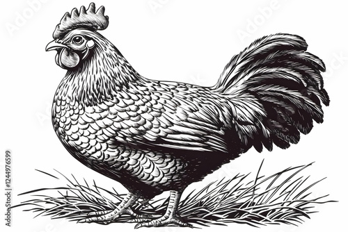 Detailed Rooster Illustrati...