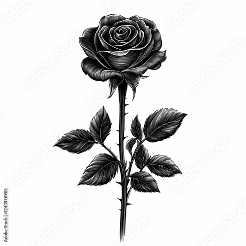 Elegant Black and White Ros...