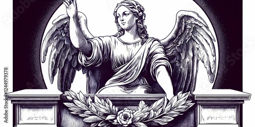 Angelic Figure with Raised ...