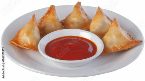 Crispy Fried Samosas Served...