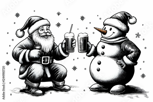 Jolly Snowman and Festive H...