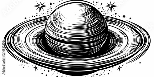 Ringed Planet Illustration ...