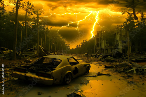 Abandoned Car in Desolate L...