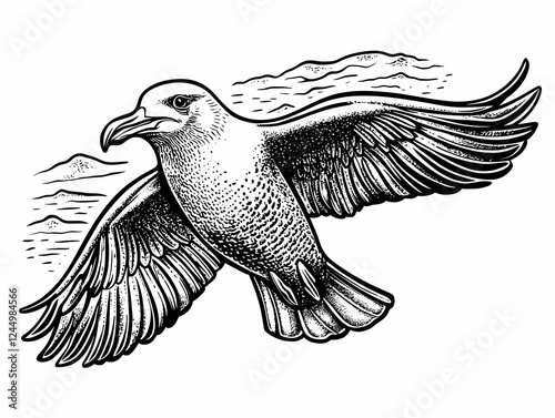 Soaring Seagull Illustratio...