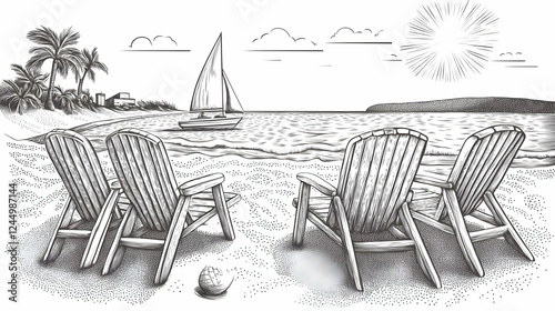 Serene Beach Scene with Emp...