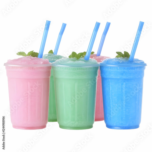 Colorful Frozen Smoothies w...