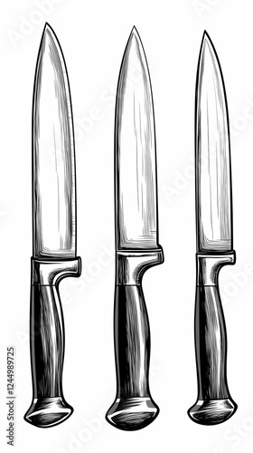 Three Knives Illustration w...