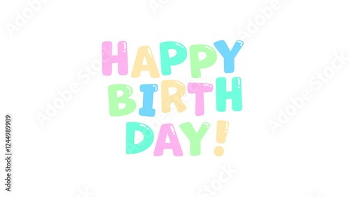 HAPPY BIRTH DAY background transparent text (colorful)