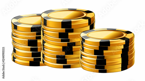 Stacks of Gold and Black Ca...