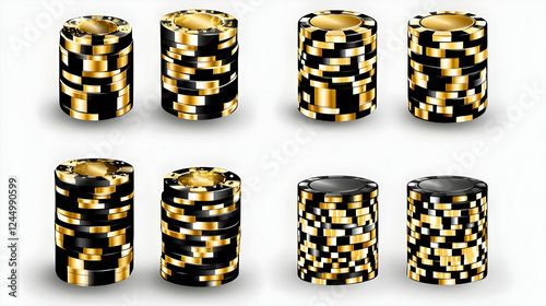 Stacks of Black and Gold Ca...