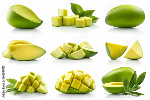Fresh Green Mangoes Display...