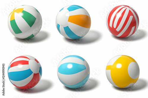 Six Colorful Inflatable Bea...