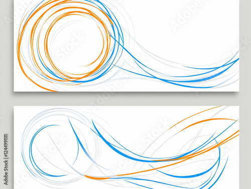 Abstract Blue and Orange Sw...