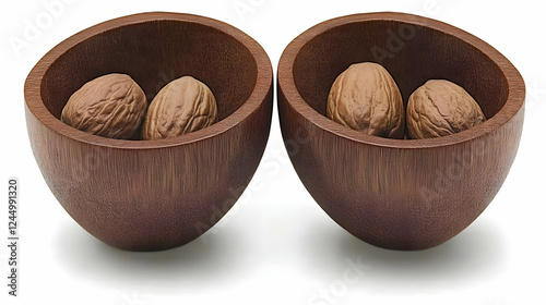 Two Wooden Bowls Filled wit...