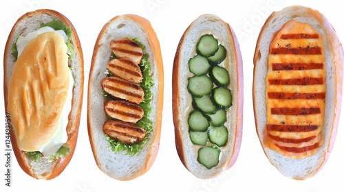 Four Open-Faced Sandwiches ...
