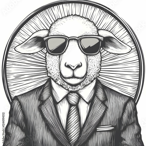 Stylish Sheep Wears Sunglas...