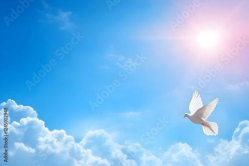 White Dove Soaring Graceful...