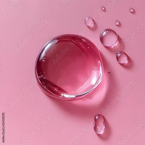 Pink Liquid Gel Drop and Sm...