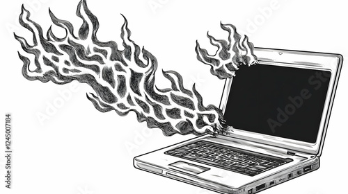 Laptop Engulfed in Flames: ...