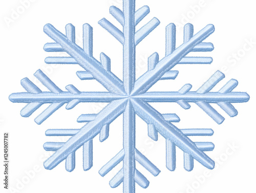 Embroidered Light Blue Snow...
