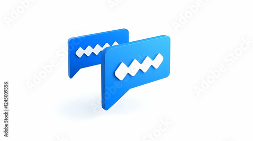 3D Blue Speech Bubbles with...