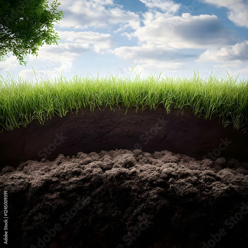 Cross-section of Soil and G...