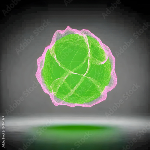 Abstract 3D Green Sphere wi...