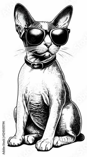 Cool Cat Illustration Weari...